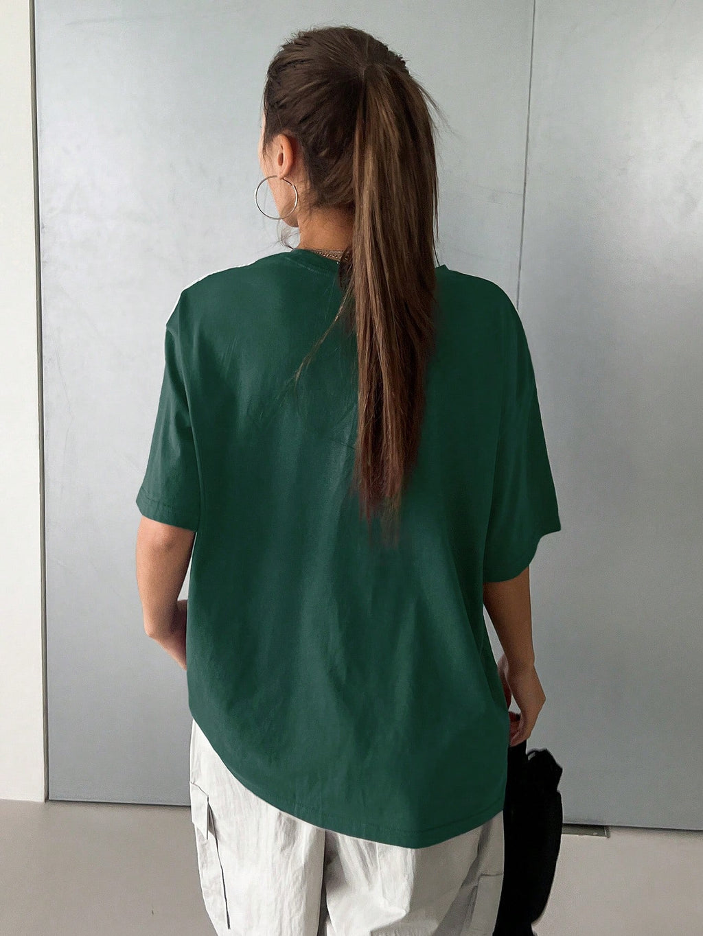 DAZY Summer Casual Loose Short Sleeve T-Shirt with Letter Print Oversized T-Shirt