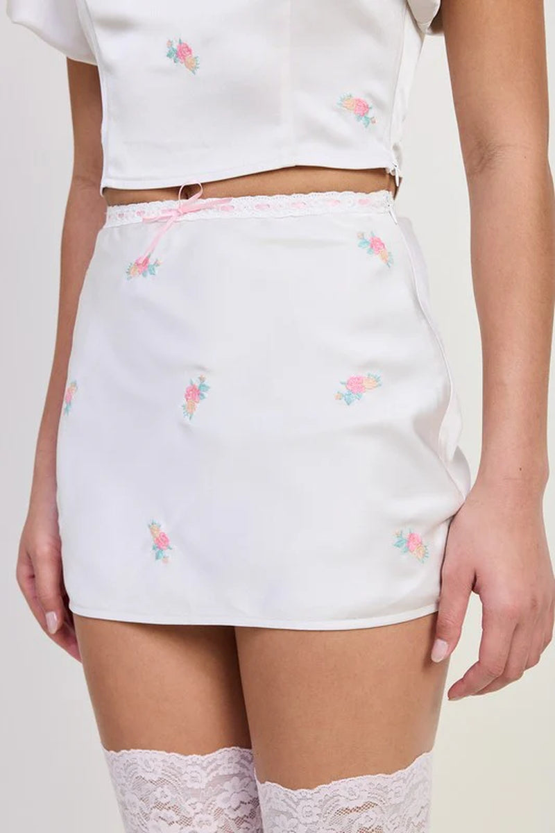 MINI SATIN BIAS SKIRT
